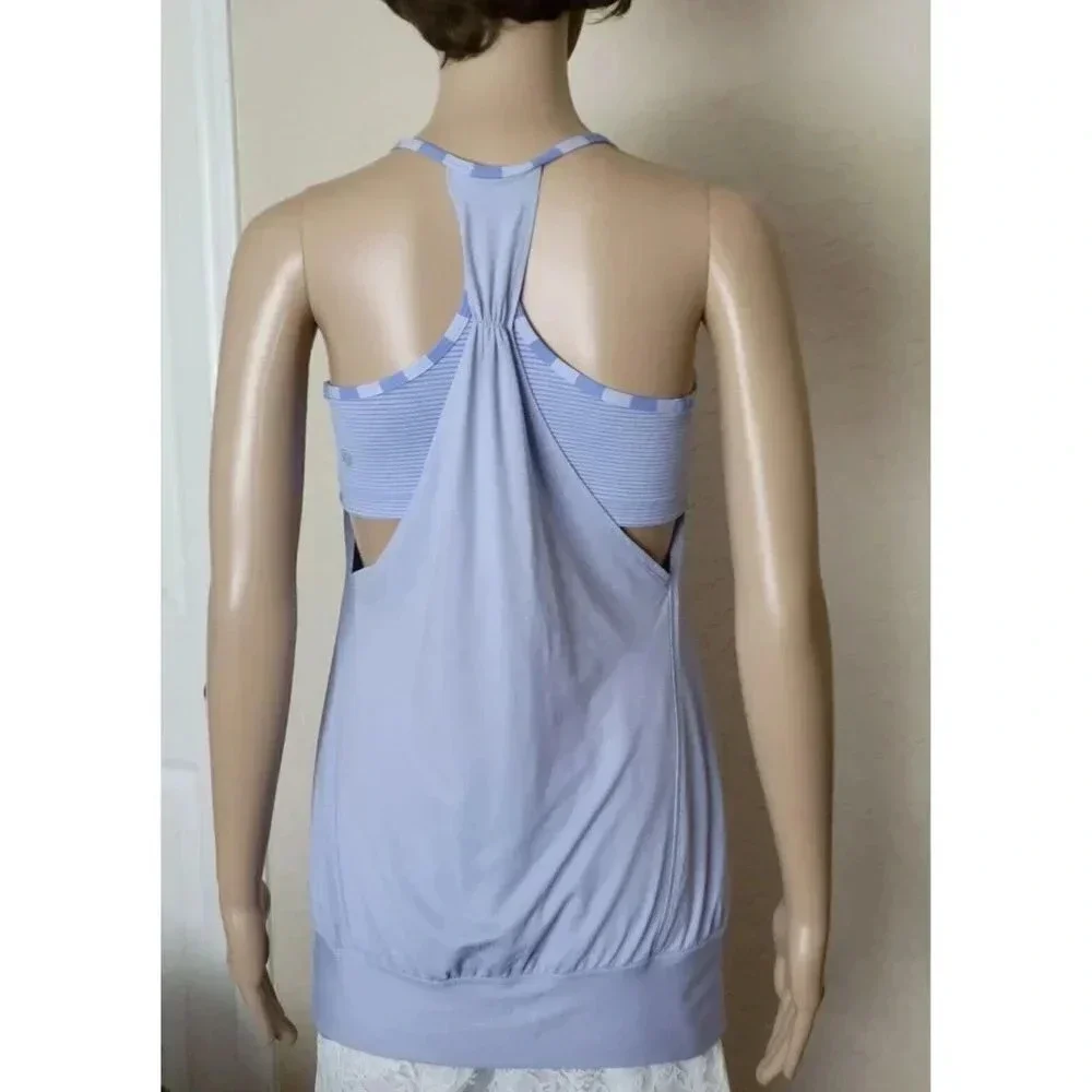 Lululemon No Limits lavender Criss Cross Bra Build In Tank Top size 6